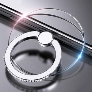 Transparent Rhinestone Women's Finger Ring Stand - Creative Bling Phone Holder for Hands-Free Binge-Watching