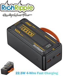 RichRipple 50000 mAh 22.5W Fast Charging Power Bank with Digital Display & 4 Cables