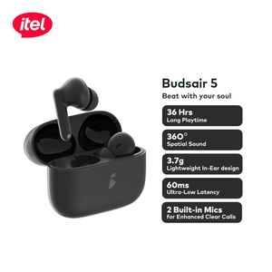 itel itel TWS BudsAir 5 Earbuds AI translation In-Ear Design Deep Bass - Black