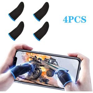 4 pcs Carbon Fingers Sleeve Anti Sweat Gamer Finger Covers for All Touchscreen (2 Pair)