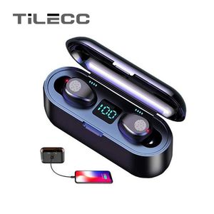 TiLECC F9 Fingerprint Touch Bluetooth Earphone Earbuds 2200mAH