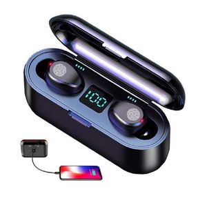 F9 Fingerprint Touch Bluetooth Earphone Earbuds LED 2200mAH