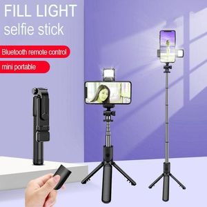 Selfie Stick Tripod + Fill Light + Shutter Remote BLACK