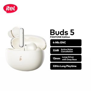 itel Buds 5 PANTONE Earbuds, 32dB ANC, 4-Mic ENC for Clear Calls, 13mm Drivers, 32H Playtime IEW-53