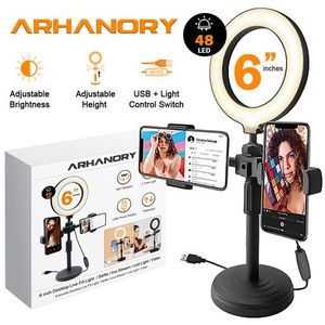 ARHANORY 6 "ring Light Phone Stand 3 Color Fill Light Phone Holder
