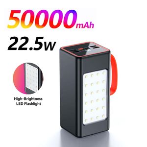 FOOMEE 50000mAh Power Bank with Light, 22.5W Fast Charging, 5 Output Ports, LED Display