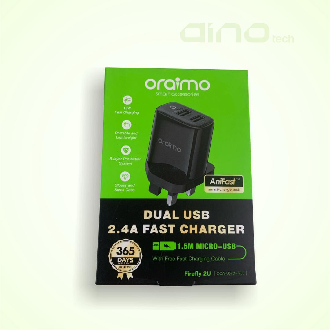 ORAIMO DUAL USB 2.4A MICRO USB FAST CHARGER