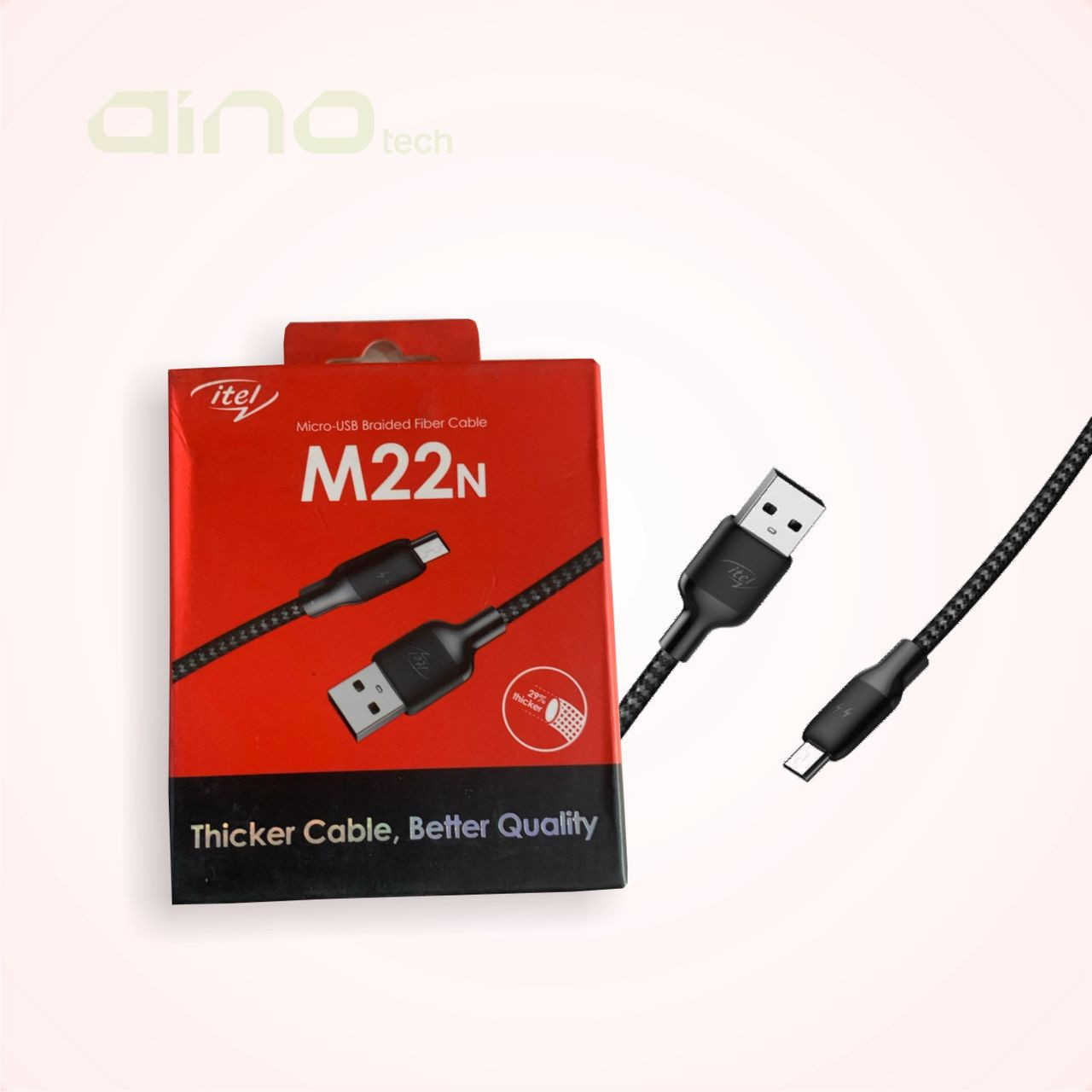 ITEL MICRO USB BRAIDED FIBER CABLE
