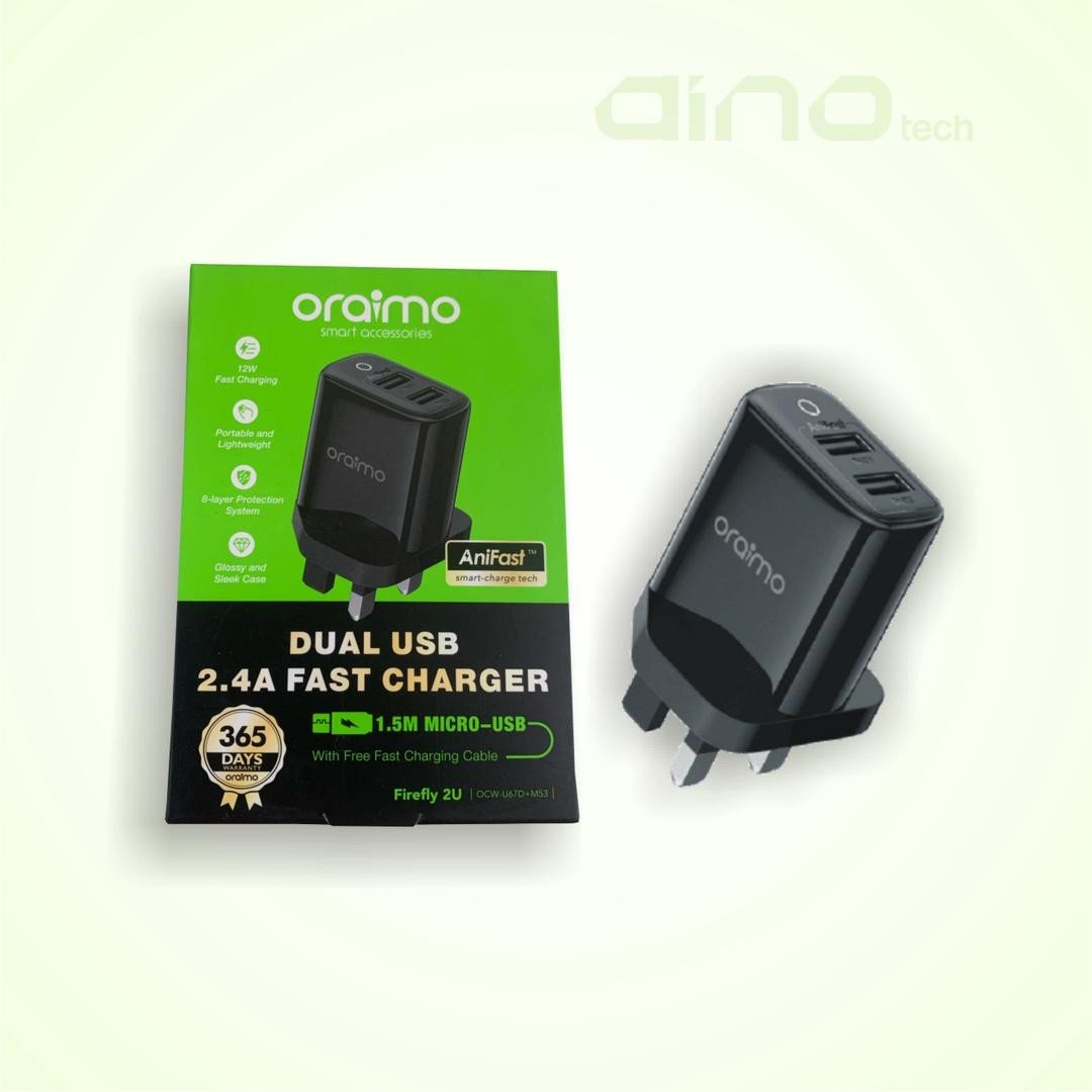 ORAIMO DUAL USB 2.4A MICRO USB FAST CHARGER